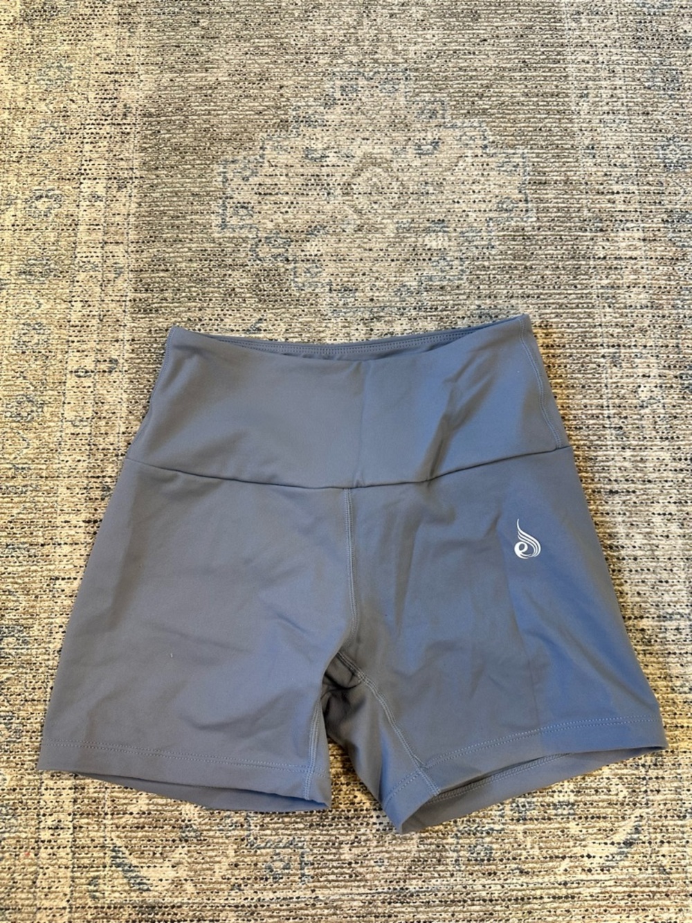 Ryderwear Slate Gray High-Waist Scrunch Butt Athletic Bike Shorts